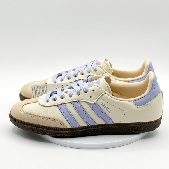 Adidas Samba OG W Leather Size 9 Womens Cream/Violet/Sand JI2678 - Picture 5 of 12